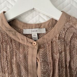 Joie Beige Textured Button-Up Top